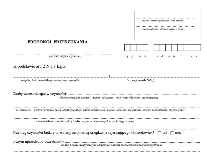 policja nakaz przeszukania