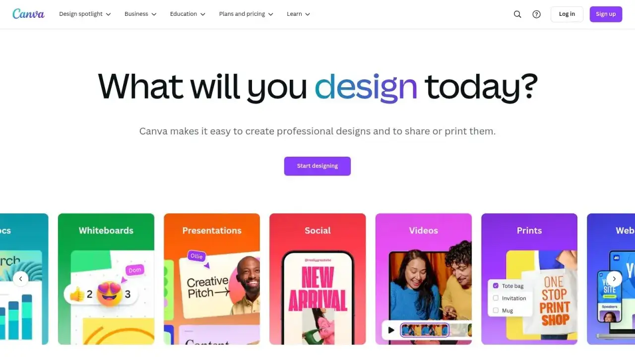 Intuicyjny program do projektowania Canva ułatwia tworzenie grafik, prezentacji i film&oacute;w. Wybierz, co chcesz zaprojektować dzisiaj!