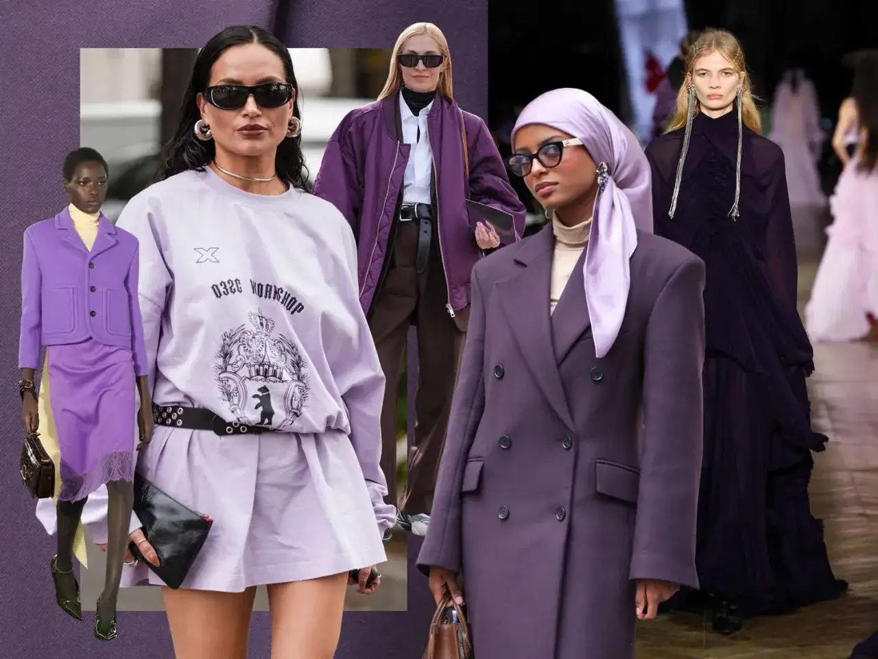 Kolekcja inspirujących stylizacji z fioletem: od sportowych po eleganckie kreacje.