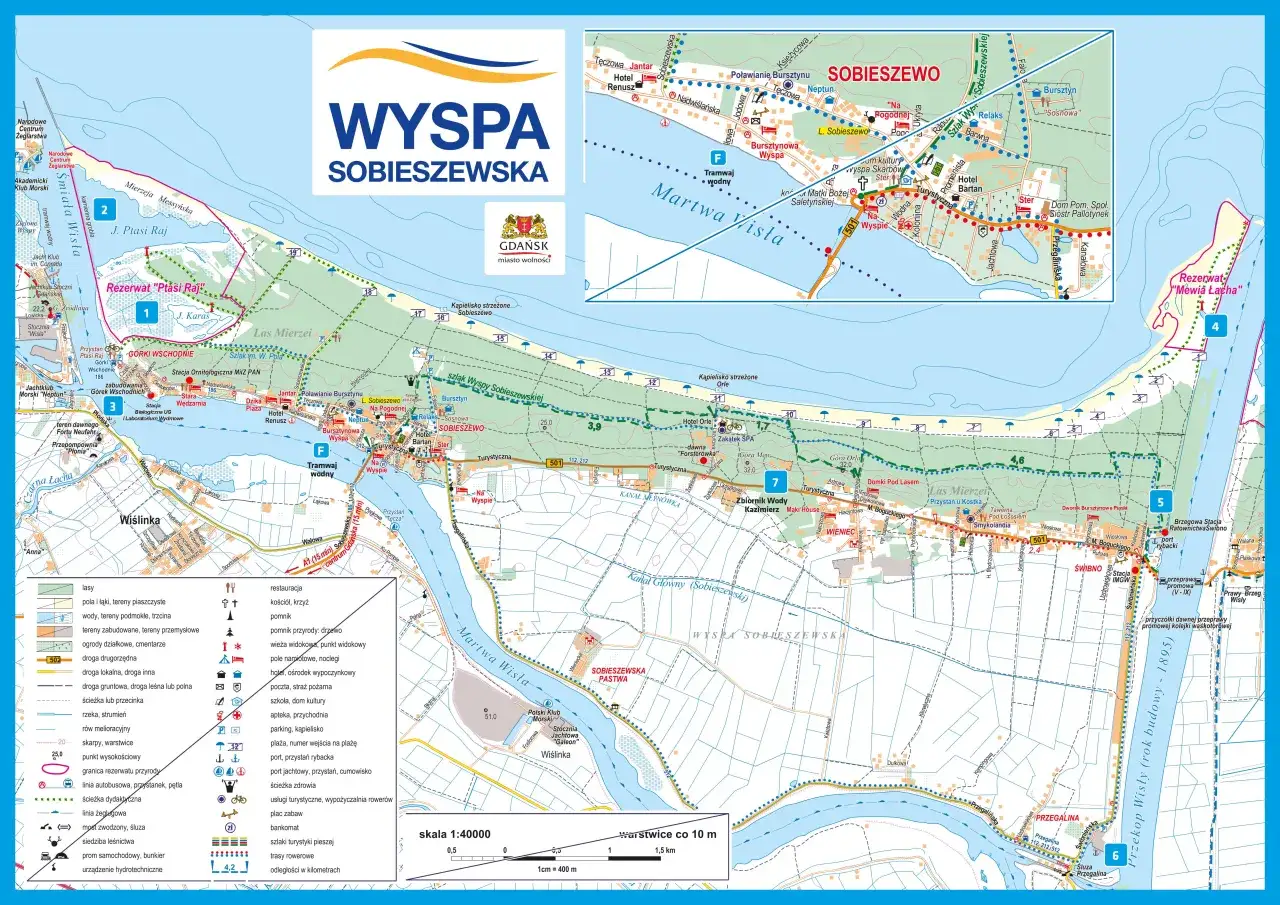 Mapa trasy Krynica Morska Gdańsk samochodem