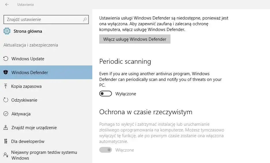 Funkcje bezpieczeństwa Microsoft Defender ikony