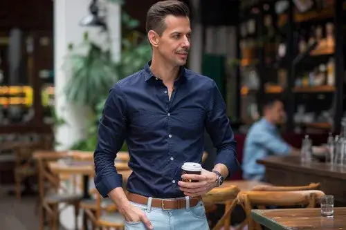 Męskie stylizacje koszula do jeansów smart casual