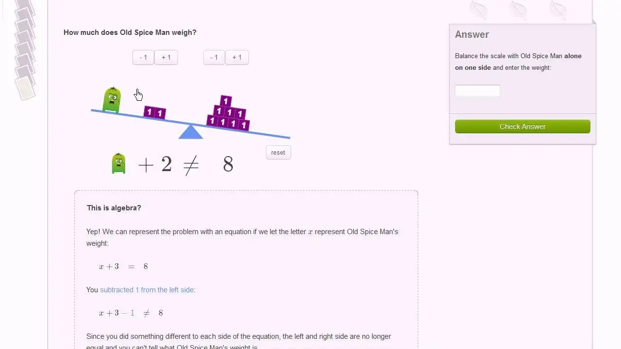 równanie waga szalkowa