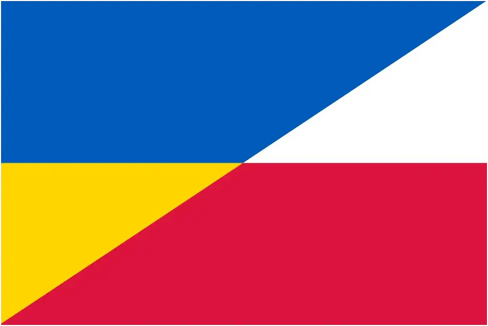 flaga Polski i flaga Ukrainy razem