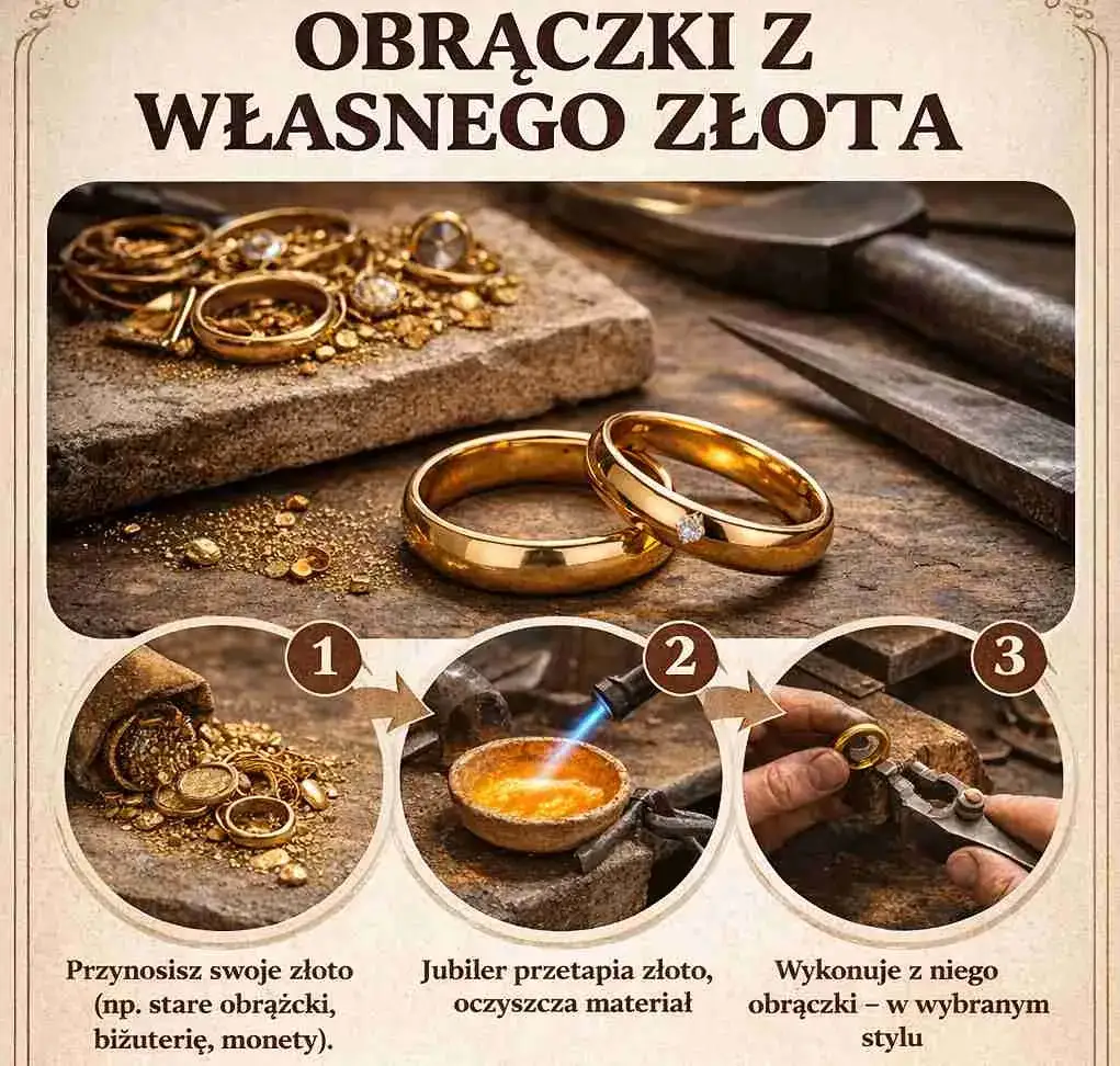 obrączki z własnego złota przed i po