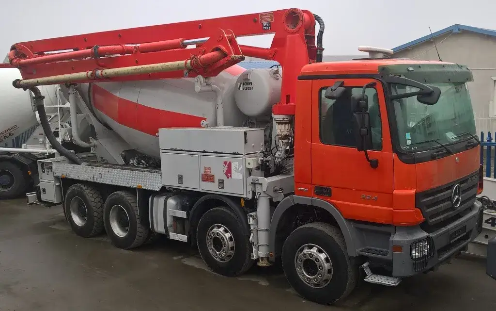 betonowóz gruszka, pompa do betonu na budowie