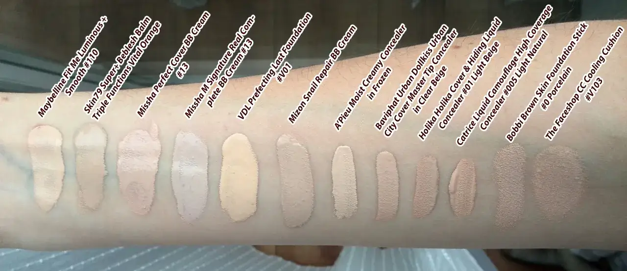 missha bb cream swatches shades