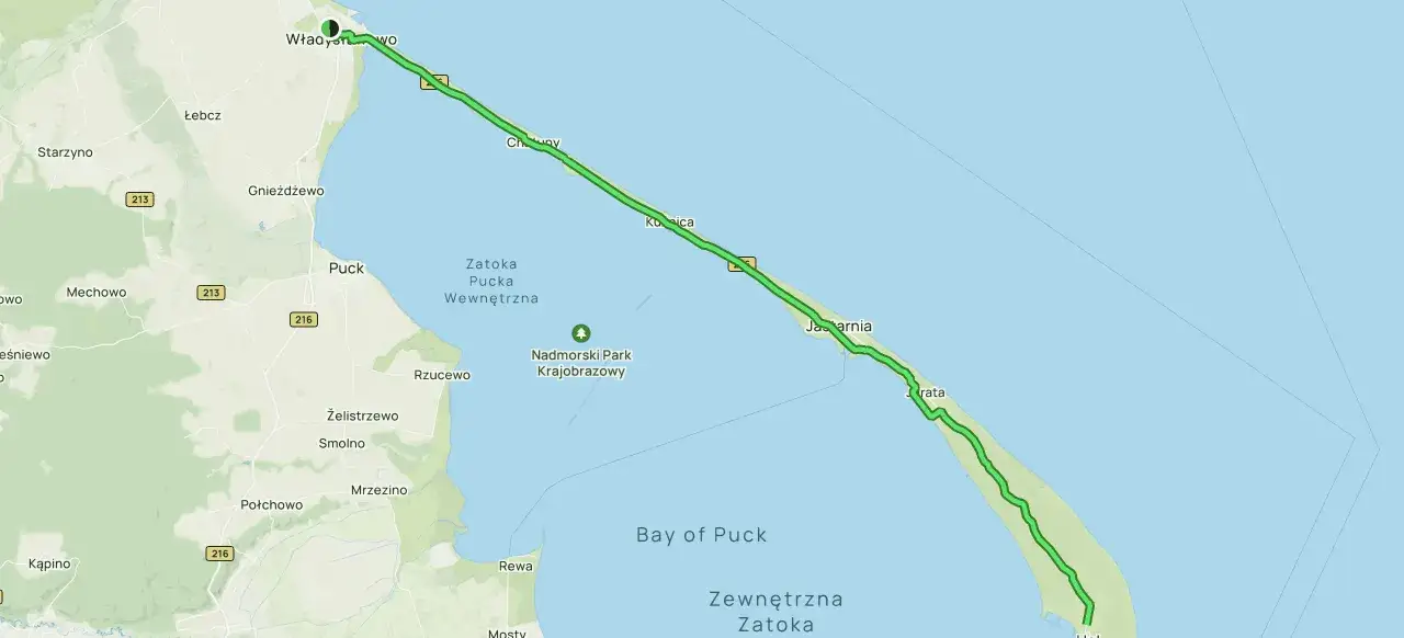 Mapa Polski Władysławowo Hel Zatoka Pucka