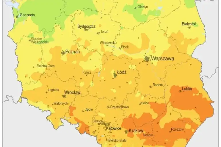Polska mapa nasłonecznienia witamina D