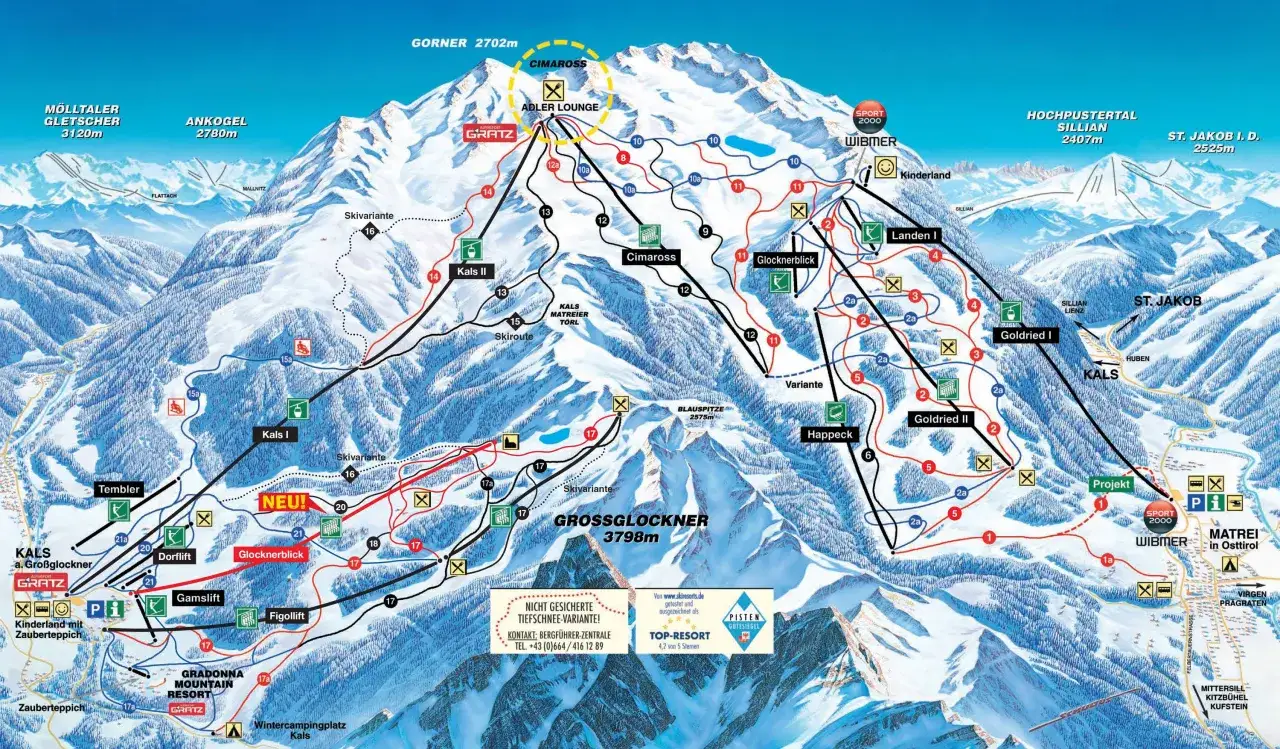 Austria narty infrastruktura wyciągi stoki