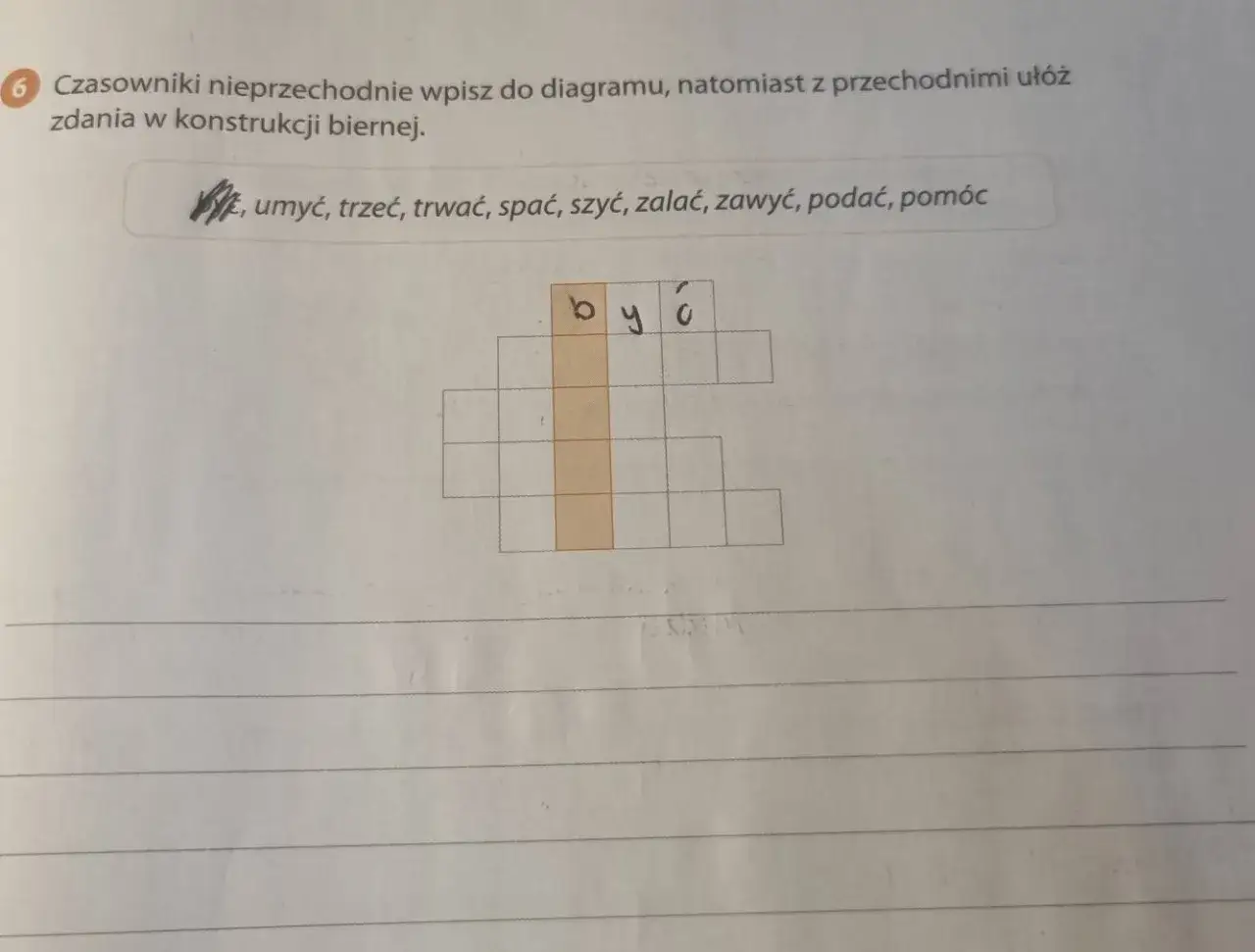 diagram czasowniki przechodnie nieprzechodnie