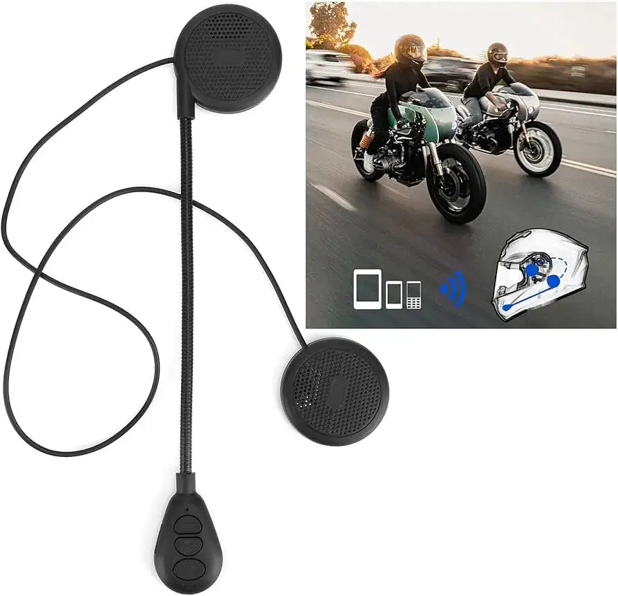 motocyklista słuchawki kask