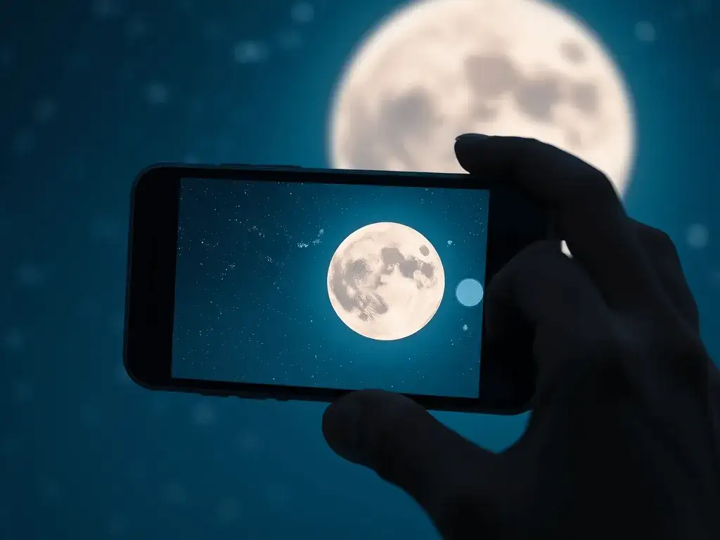 edycja zdjęcia księżyca iphone przed po