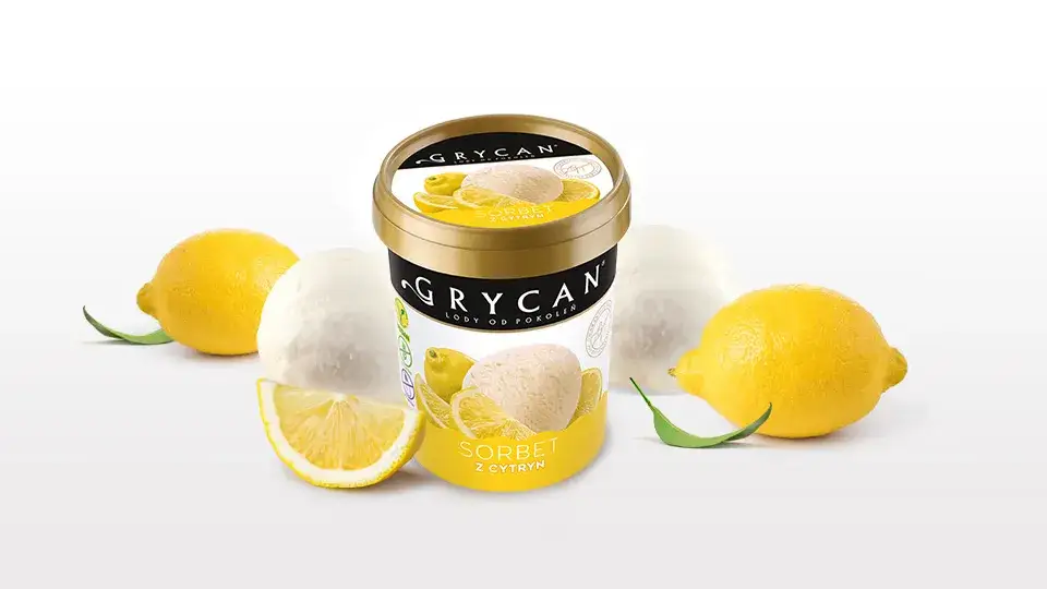 sorbet cytrynowy Grycan w pucharku