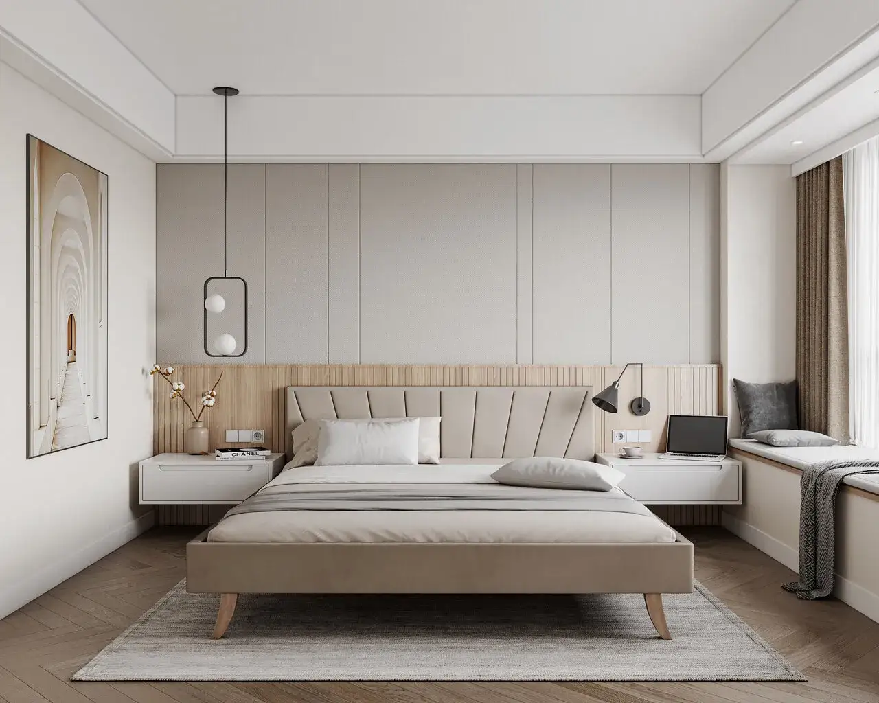 Beżowa sypialnia inspiracje style aranżacyjne