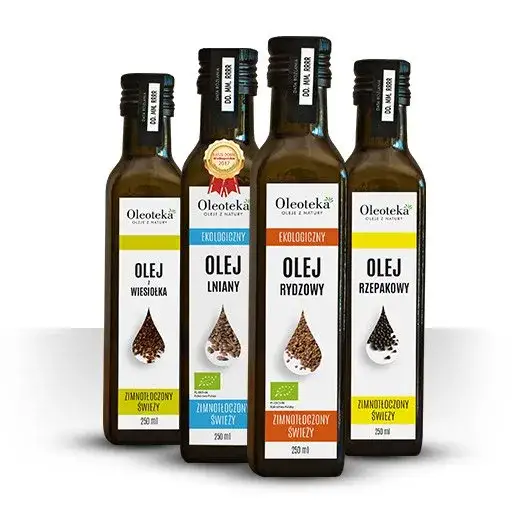 różne oleje tłoczone na zimno do sałatek