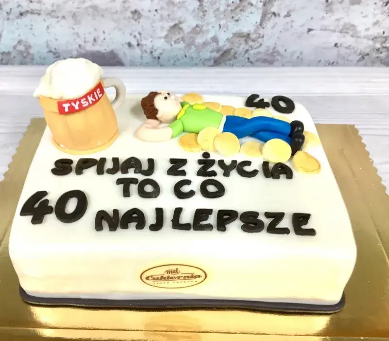 śmieszny tort na 40 urodziny dla mężczyzny