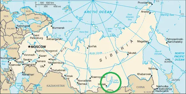 Jezioro Bajkał mapa lokalizacja