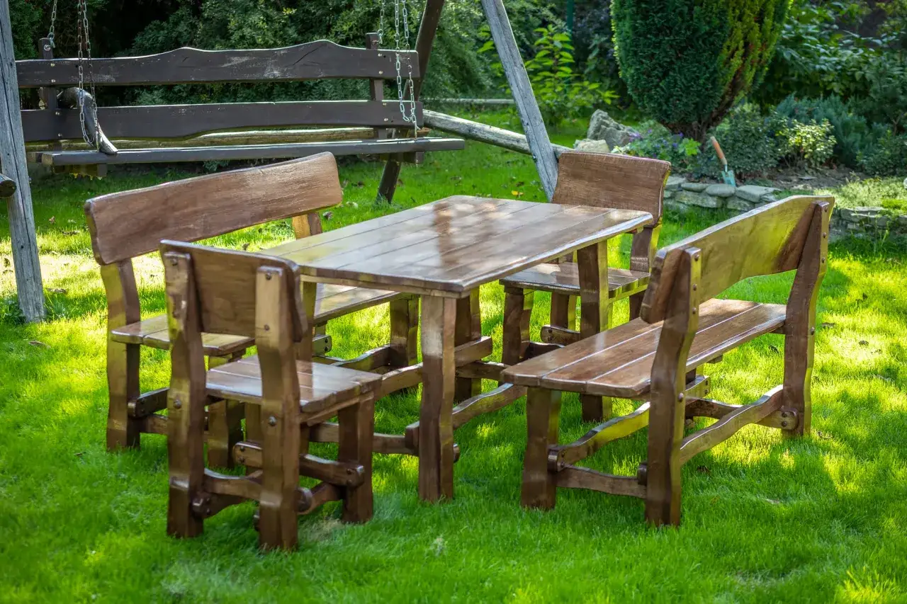Meble ogrodowe z bali rustykalne