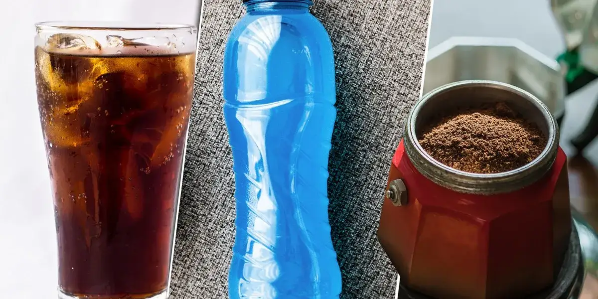 produkty zawierające kofeinę (czekolada, napoje energetyczne, herbata)