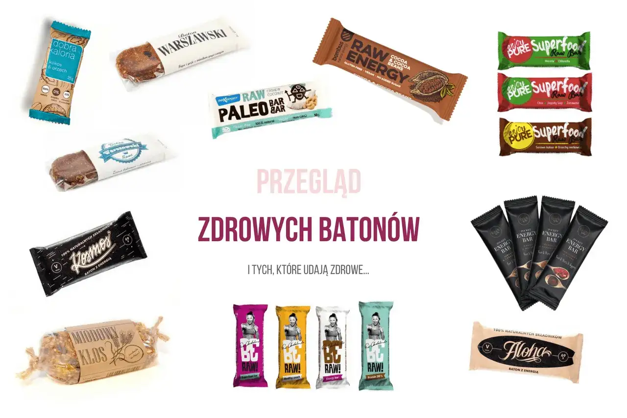 różne rodzaje zdrowych batonów domowych dla różnych diet