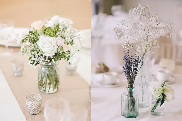 Kompozycje kwiatowe na stół komunijny dla dziewczynki