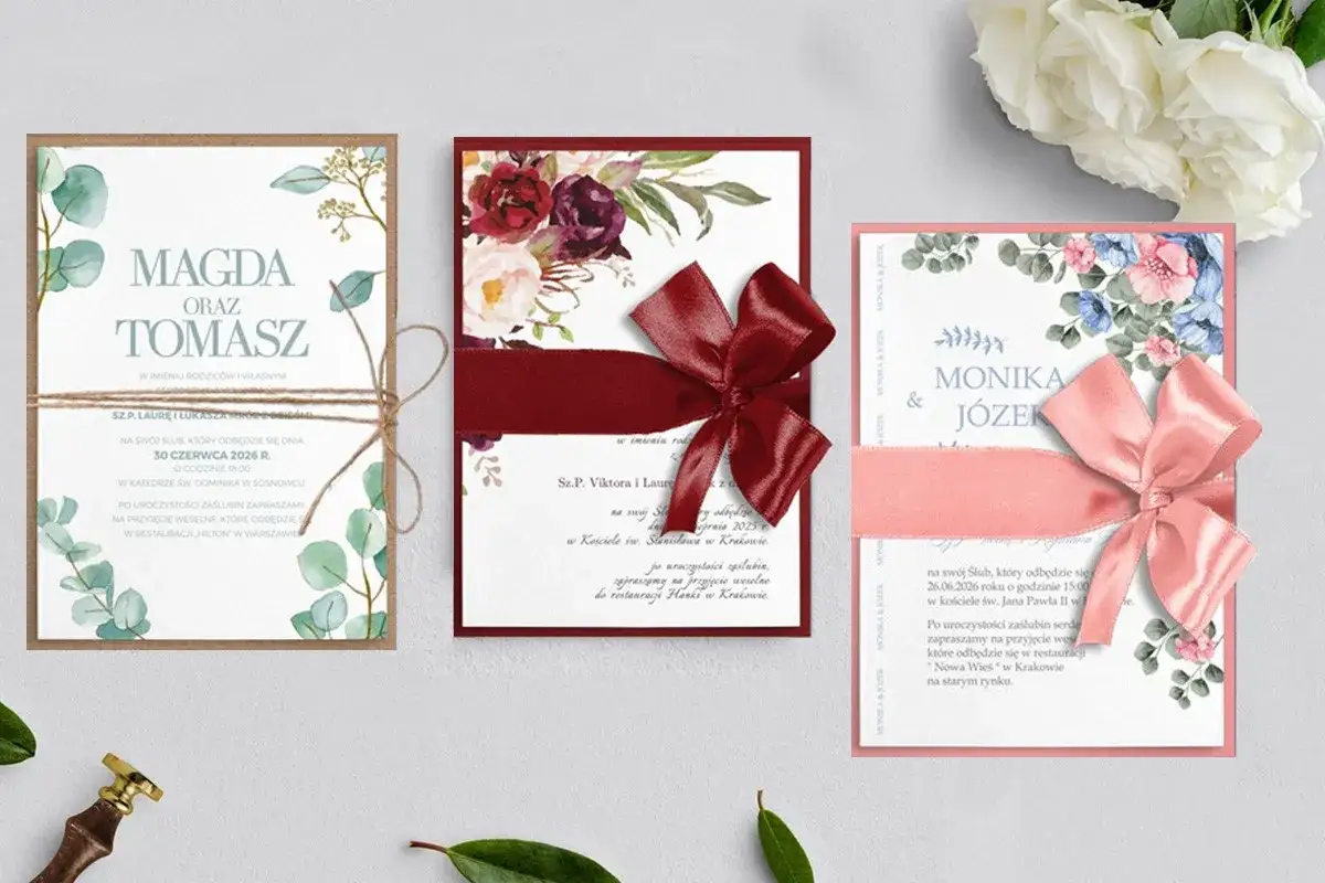 ozdobny papier do zaproszeń ślubnych