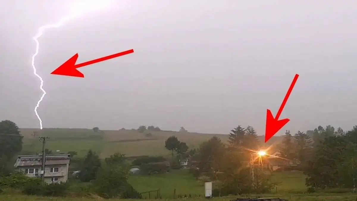 dom podczas burzy, czujnik zewnętrzny