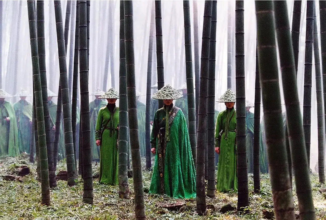 Dom Latających Sztyletów scena bambusowy las