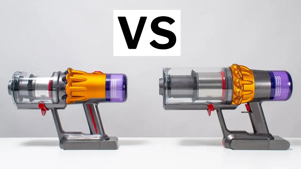 Dyson V12 V15 porównanie obok siebie