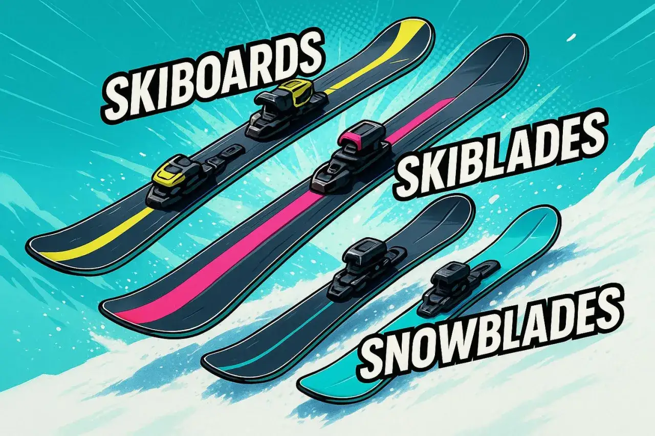 porównanie skiboardy tradycyjne narty snowboard