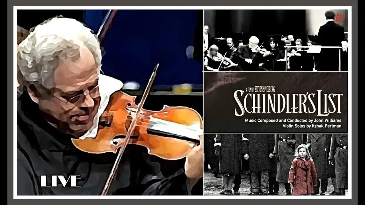 Itzhak Perlman grający na skrzypcach Lista Schindlera