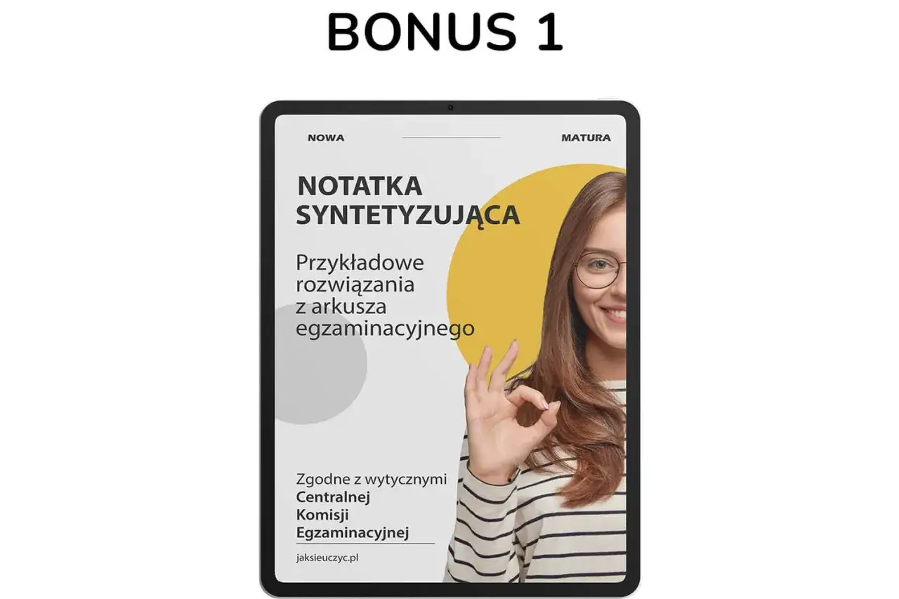 Notatka syntetyzująca z przykładowymi rozwiązaniami z arkusza egzaminacyjnego, zgodna z wytycznymi CKE.