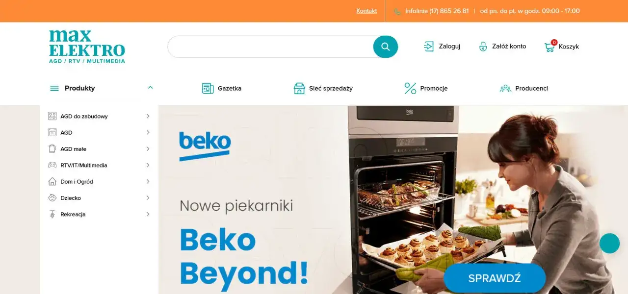 Zdjęcie prezentujące r&oacute;żnorodny asortyment Max Elektro, np. AGD, RTV i drobne artykuły