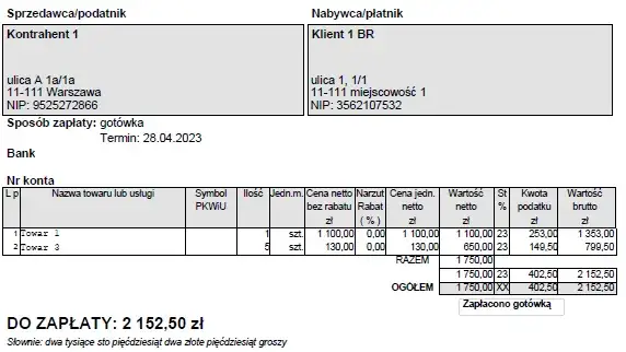 Wizualizacja struktury e-faktury XML KSeF