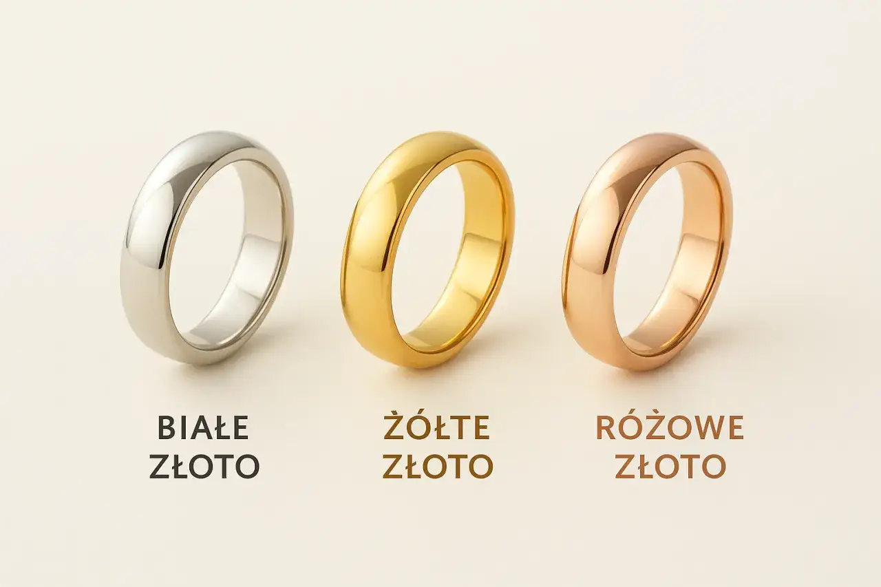 biżuteria złota 585 kolory ż&oacute;łte białe r&oacute;żowe