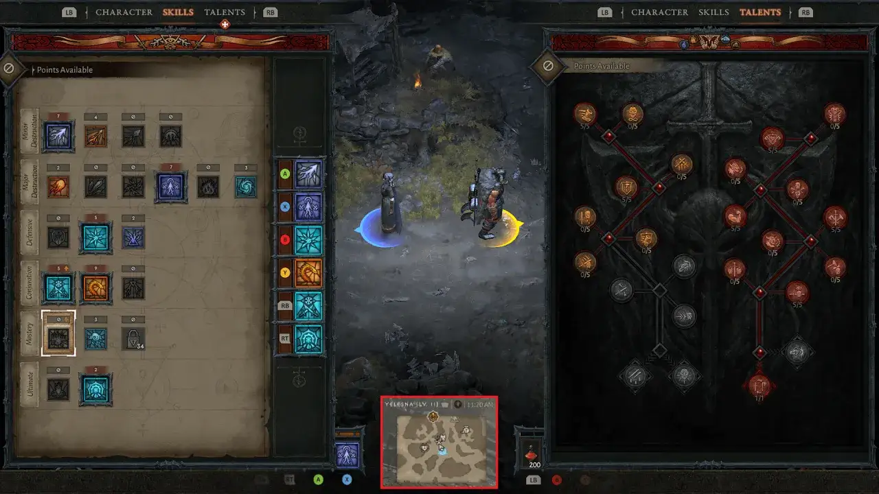 Diablo 4 couch co-op screen interface