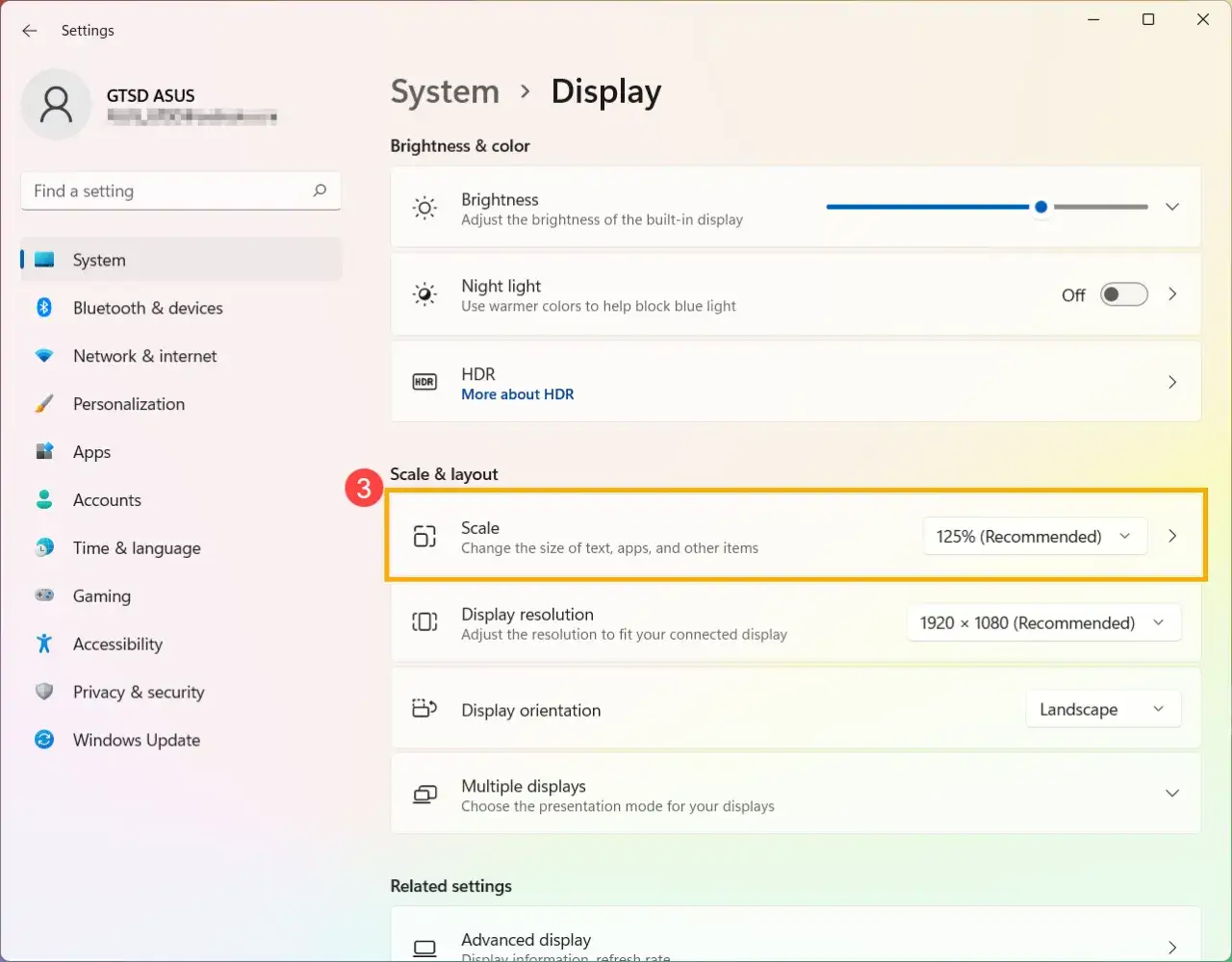 Ustawienia wyświetlania Windows 11