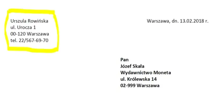 dokumenty urzędowe pismo oficjalne