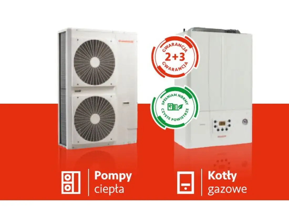 Różne typy nowoczesnych kotłów grzewczych, pompa ciepła, kocioł gazowy