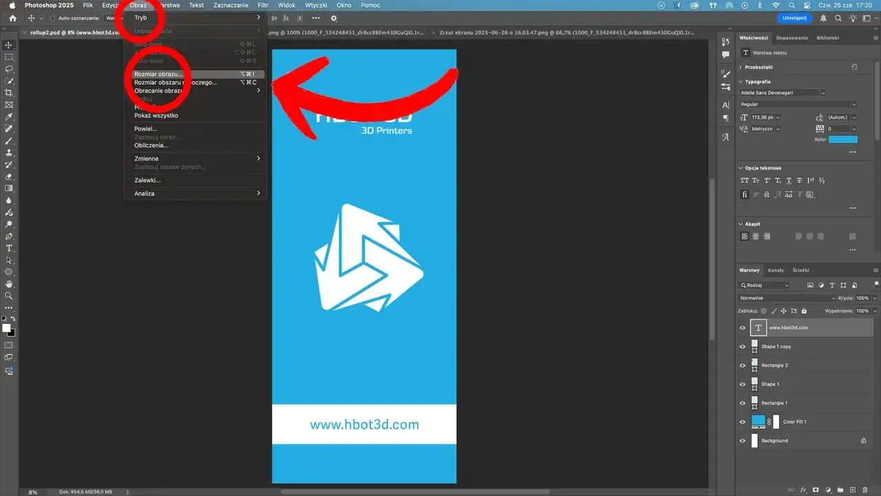 Ustawienia nowego dokumentu Photoshop druk CMYK 300DPI