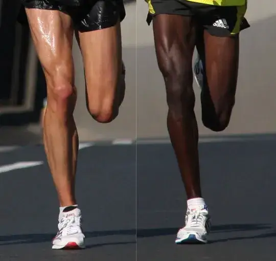 nogi biegacza smukłe umięśnione por&oacute;wnanie