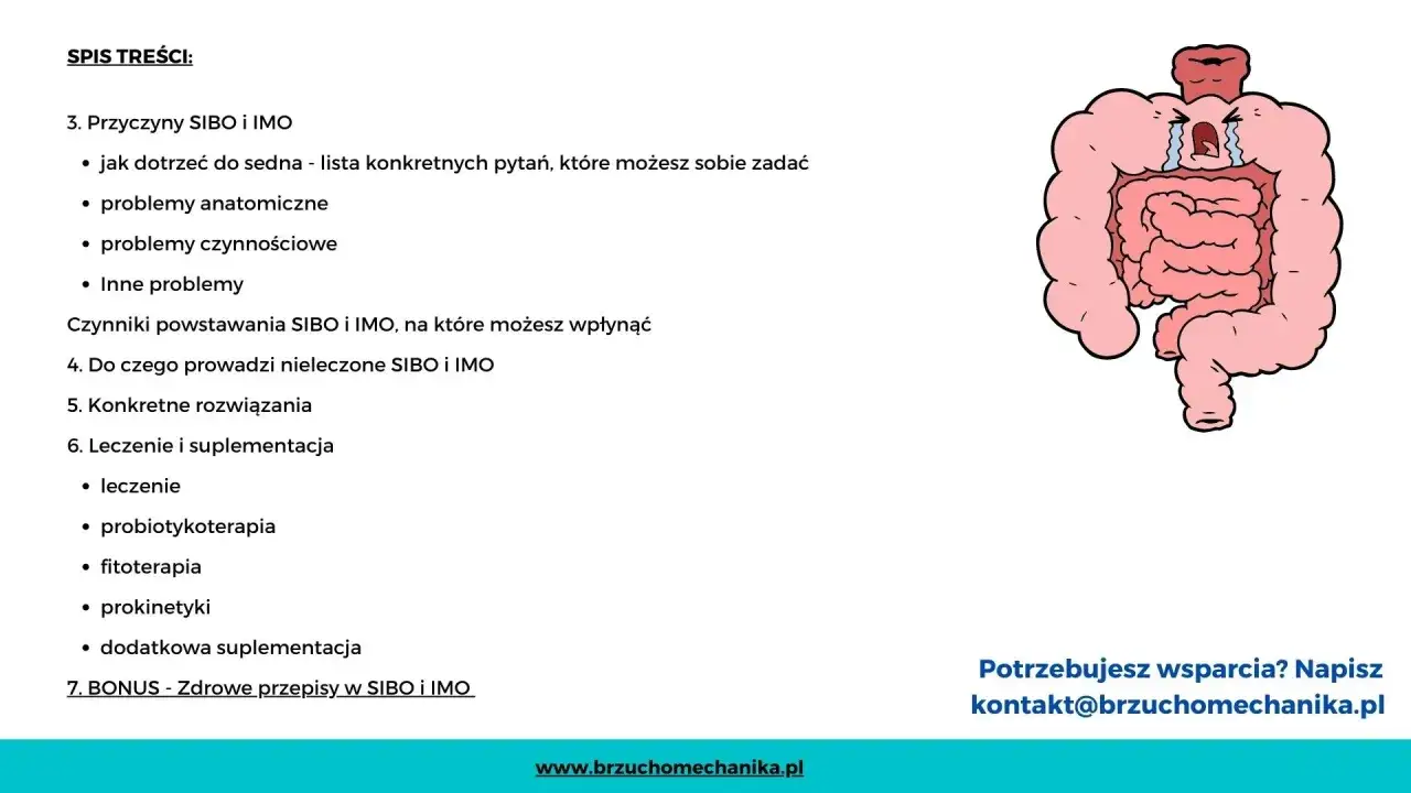 Ilustracja przedstawia cierpiące jelita, symbolizujące problemy trawienne. Dowiedz się, co to SIBO i jak sobie z nim radzić.