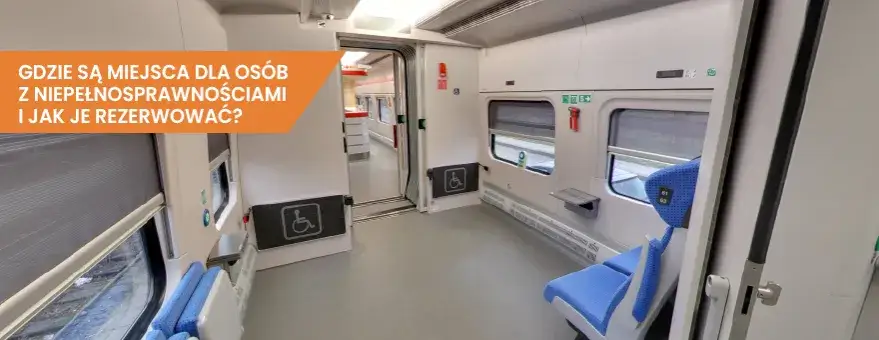 wnętrze pociągu Pendolino z miejscem dla osoby na w&oacute;zku