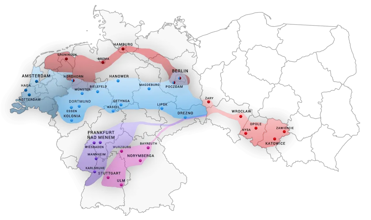 mapa trasy busów międzynarodowych