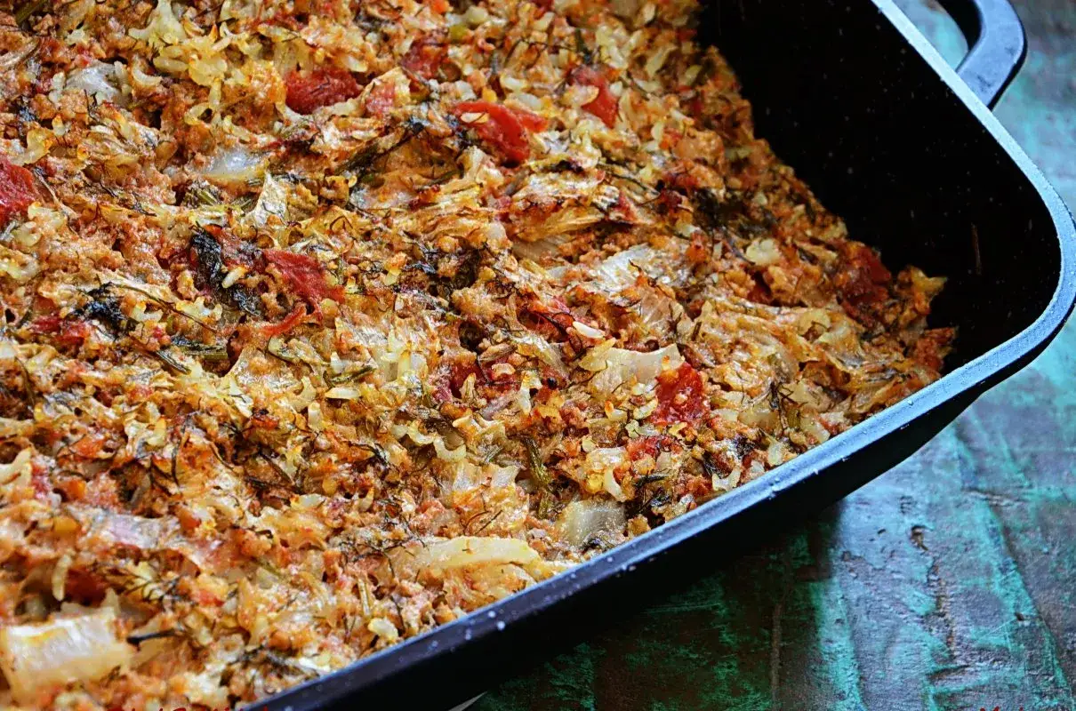 Zapiekanka gołąbkowa z kapusty pekińskiej gotowa