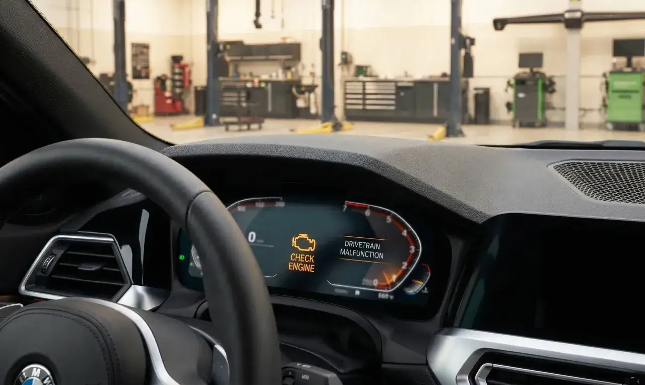 Na desce rozdzielczej BMW świeci się kontrolka 