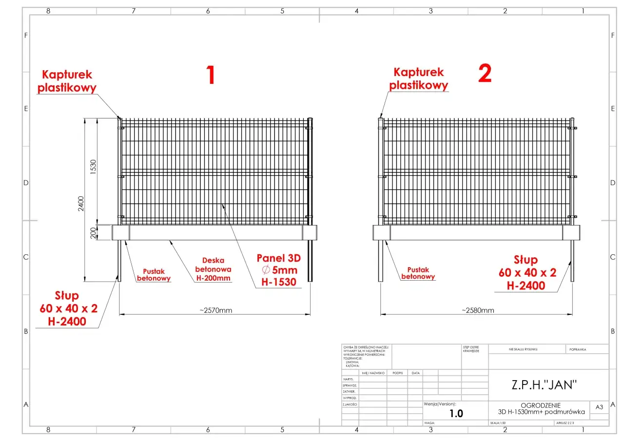 ogrodzenie wysokość przepisy schemat