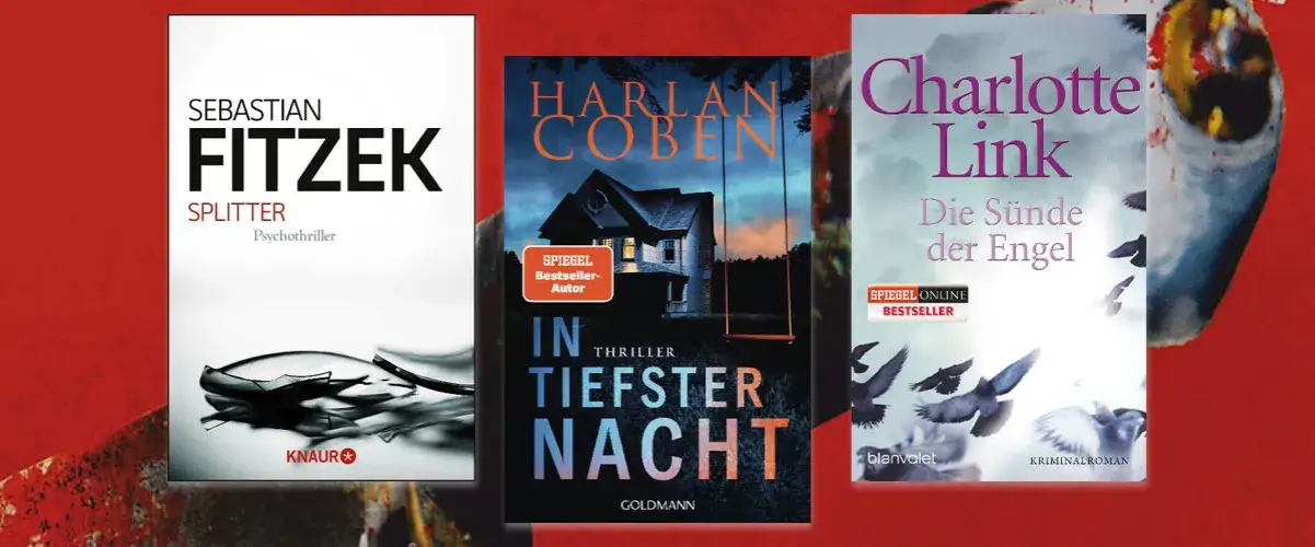 Bücherstapel Thriller Krimi Bestseller 2025