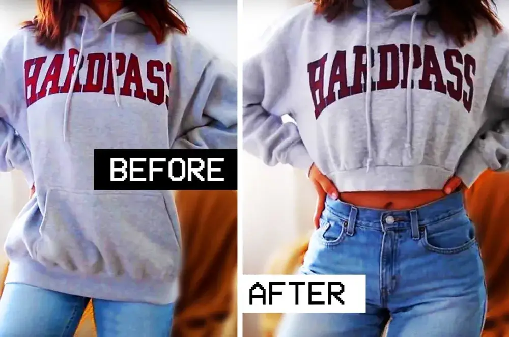 skracanie bluzki r&oacute;żne materiały przykłady